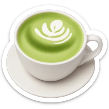 matcha latte in aesthetic cup sticker