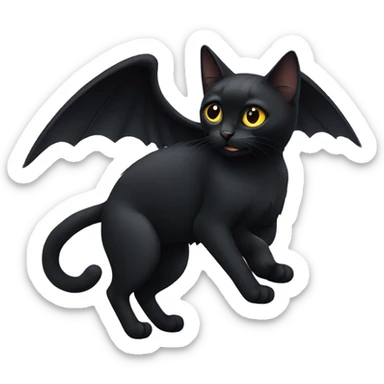 Black cat with black wings sticker