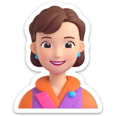 A person with a smile and AI-inspired hairstyle sticker
