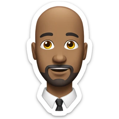 bald man with goatee gay pride  sticker