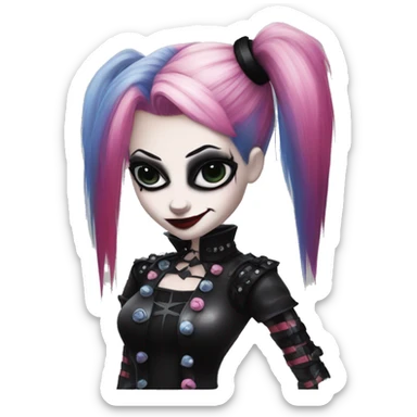 Sparkling goth punk Harley Quinn sticker