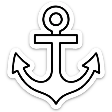 Anchor icon in a vibrant neon purple, clean and bold style, no background, transparent background sticker