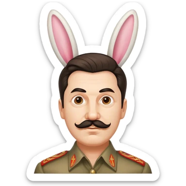 stalin com orelhas de coelhin sticker