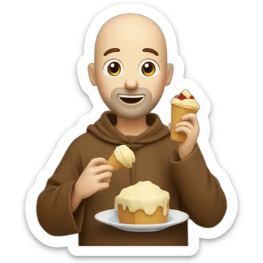 Francis of Assisi eating gelato sticker