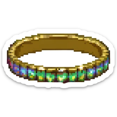 simple gold wedding band pixel art style sticker