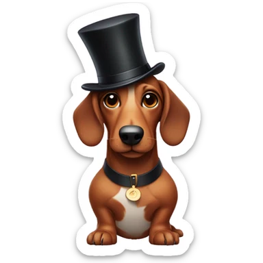 Sausage dog with a top hat sticker