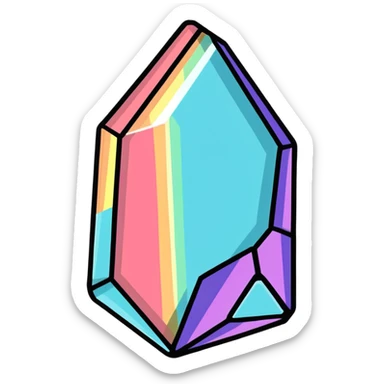 rainbow aura quartz crystal sticker