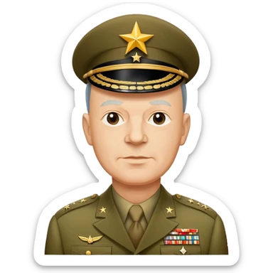 General Eisenhower in military uniform with five stars, World War II era sticker
