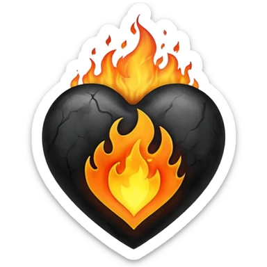❤️‍🔥same Balck fire heart sticker