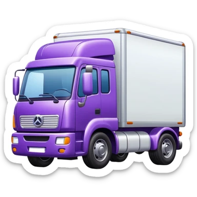 purple truck with a white trailer
 sticker