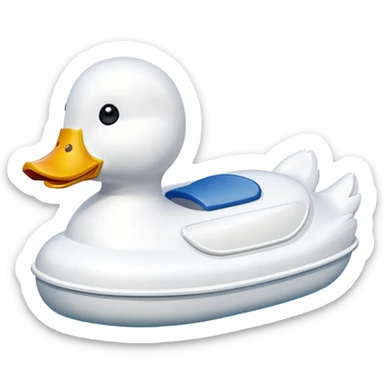 The white duck-shaped pedal boats  sticker
