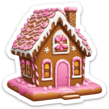 gingerbread house with pink details sticker