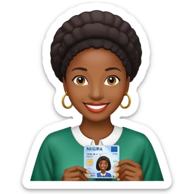 Nigeria, travel visa, with black woman photo on it. sticker