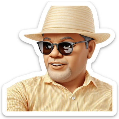 striped shirt and sunglasses vibe sticker