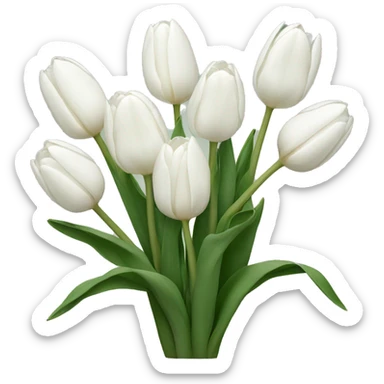 White tulips  sticker