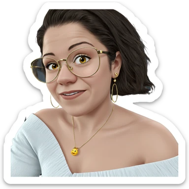 girl in car with earrings sticker