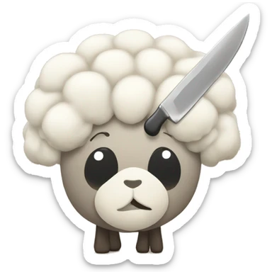 Sheep with knife and fork sticker