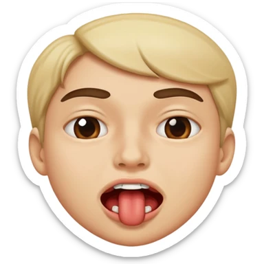 flinching face biting lower lip sticker