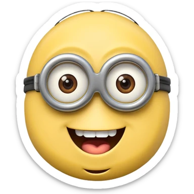 happy minion face sticker