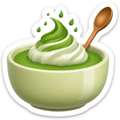 chasen whisk with bowl of matcha sticker