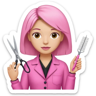 hairdresser in pink sticker