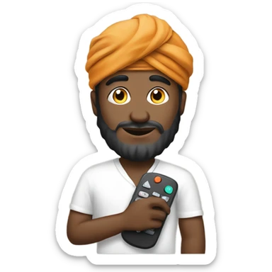 Man in turban with remote in hand sticker