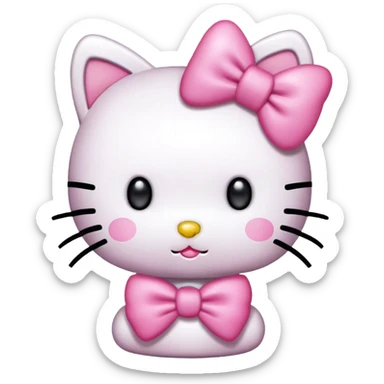 cute hello kitty with pink bow sticker