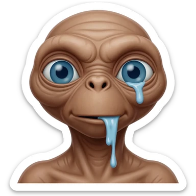 E.T. The Extra-Terrestrial from the movie throwing up sticker