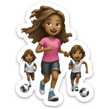 girl with boys outdoors sticker