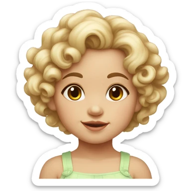 Sweet little baby girl that is light skinned and curls and chubby cheeks sticker