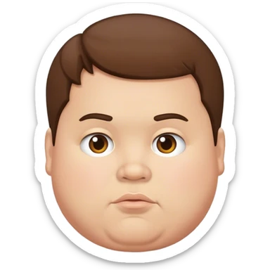 fat boy brunette  sticker