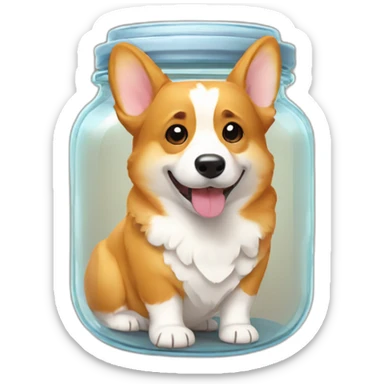 corgi in a honey jar sticker