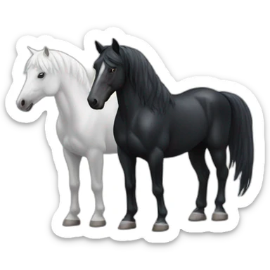 Black horse and white horse sticker