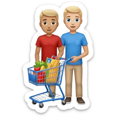man-with-a-shopping-cart-full-body sticker
