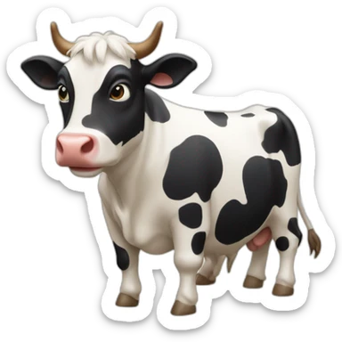 une vache qui fait caca sur un orignal sticker