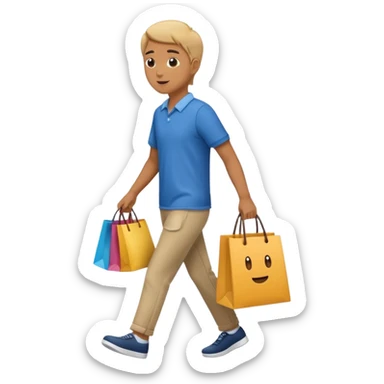 shopping mall with shopping bag sticker