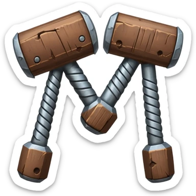 croisement de 2 marteaux (en mode duel, qui des deux va gagner) sticker