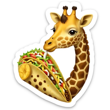 taco eating giraffe sticker