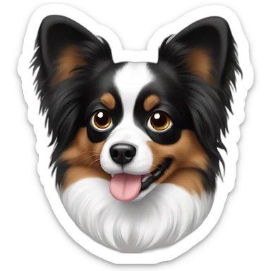 black and white papillon sticker