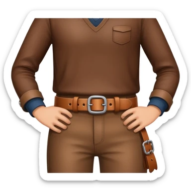 Belt in a boy hand sticker