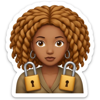 black woman with locks shrugging sticker