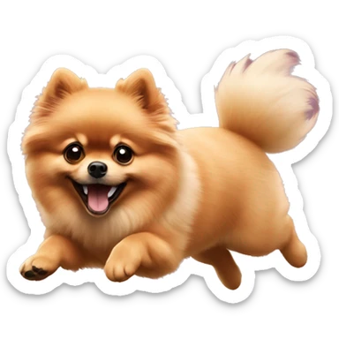 Pomeranian jumping sticker