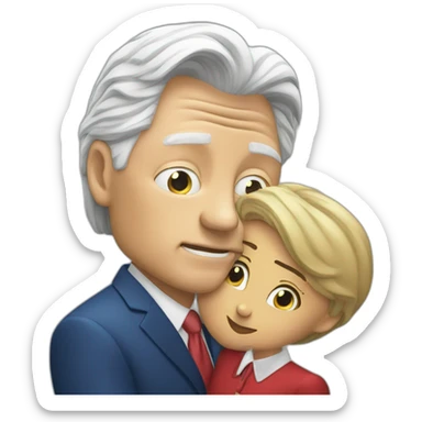 bill clinton kissing you sticker