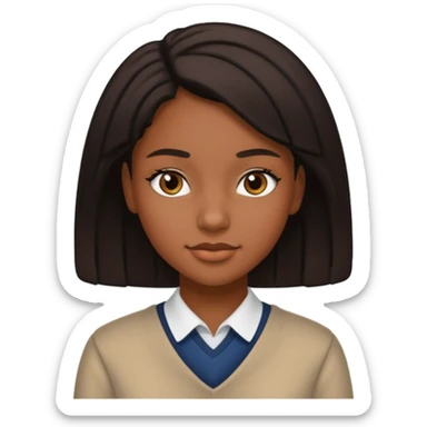 American female black highschool student sticker