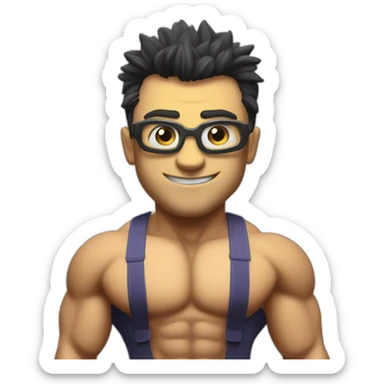 minion bodybuilder jock with the inscription "Misha" sticker