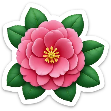 Camellia flower, in Twitter/X and Disord style of emoji. sticker