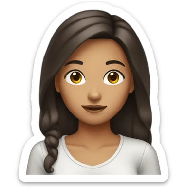 Girl with dark brown hair and tanned skin sticker
