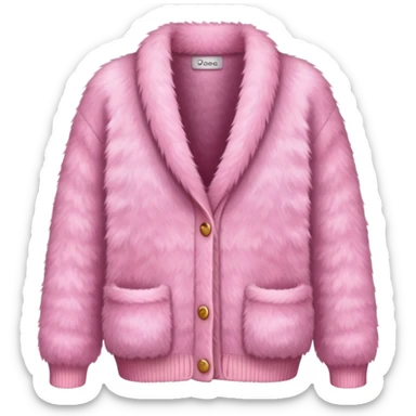 A pink furry cardigan  sticker