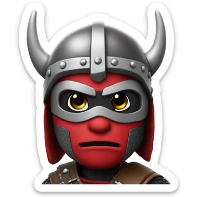 Viking wearing a deadpool costume, HD, 4k, movie replica sticker