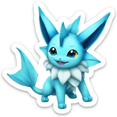 Kawaii Gorgeous Beautiful Vaporeon-Glaceon-Pokémon full body sticker